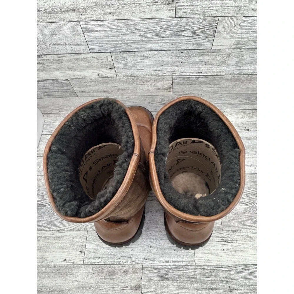 UGG‎ Australia Mens Beacon Brown Leather Sheepskin Winter Boots 5485 Size 8